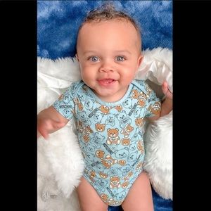 Designer Moschino 6 month size onesies WORN ONCE